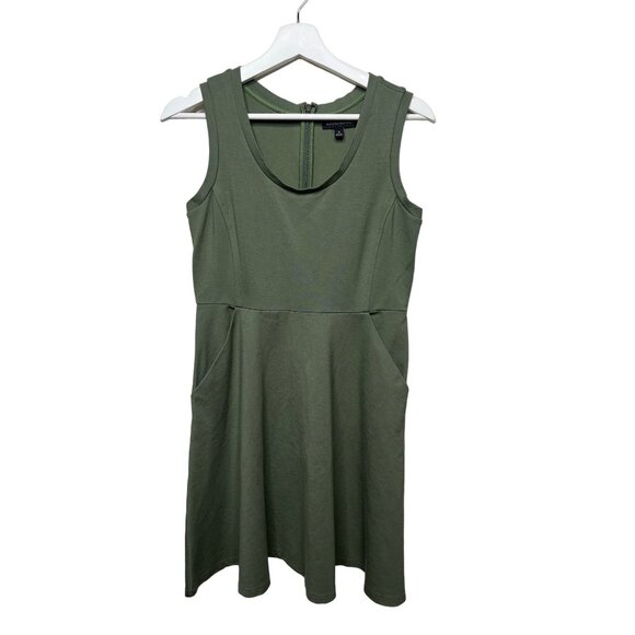 Banana Republic Green Sleeveless Fit & Flare Mini Dress Size 4 Small - Picture 7 of 7